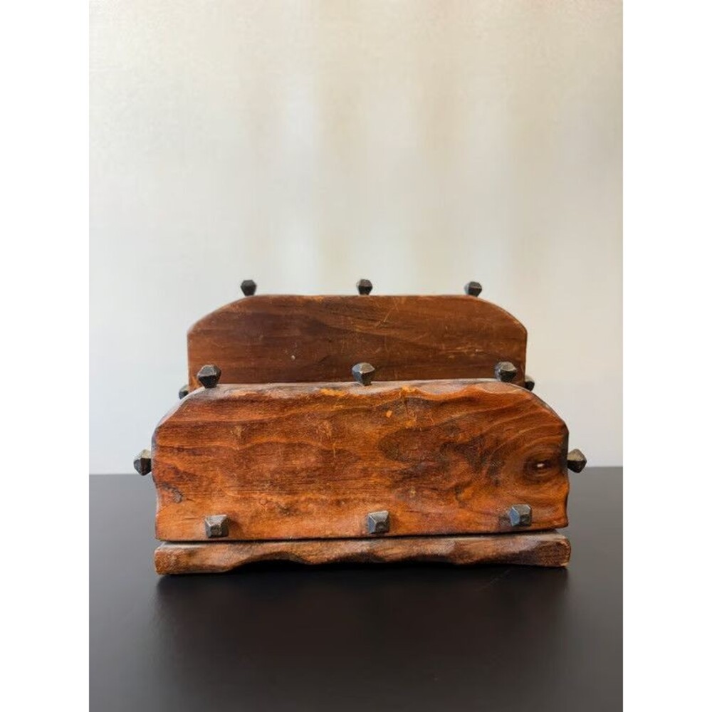 Handmade Rustic Wood Book Holder Desk Stand Folk Art